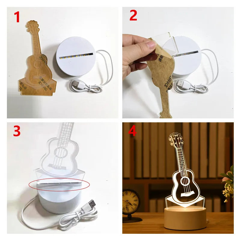 3D Lamp Acrylic USB LED Night Lights